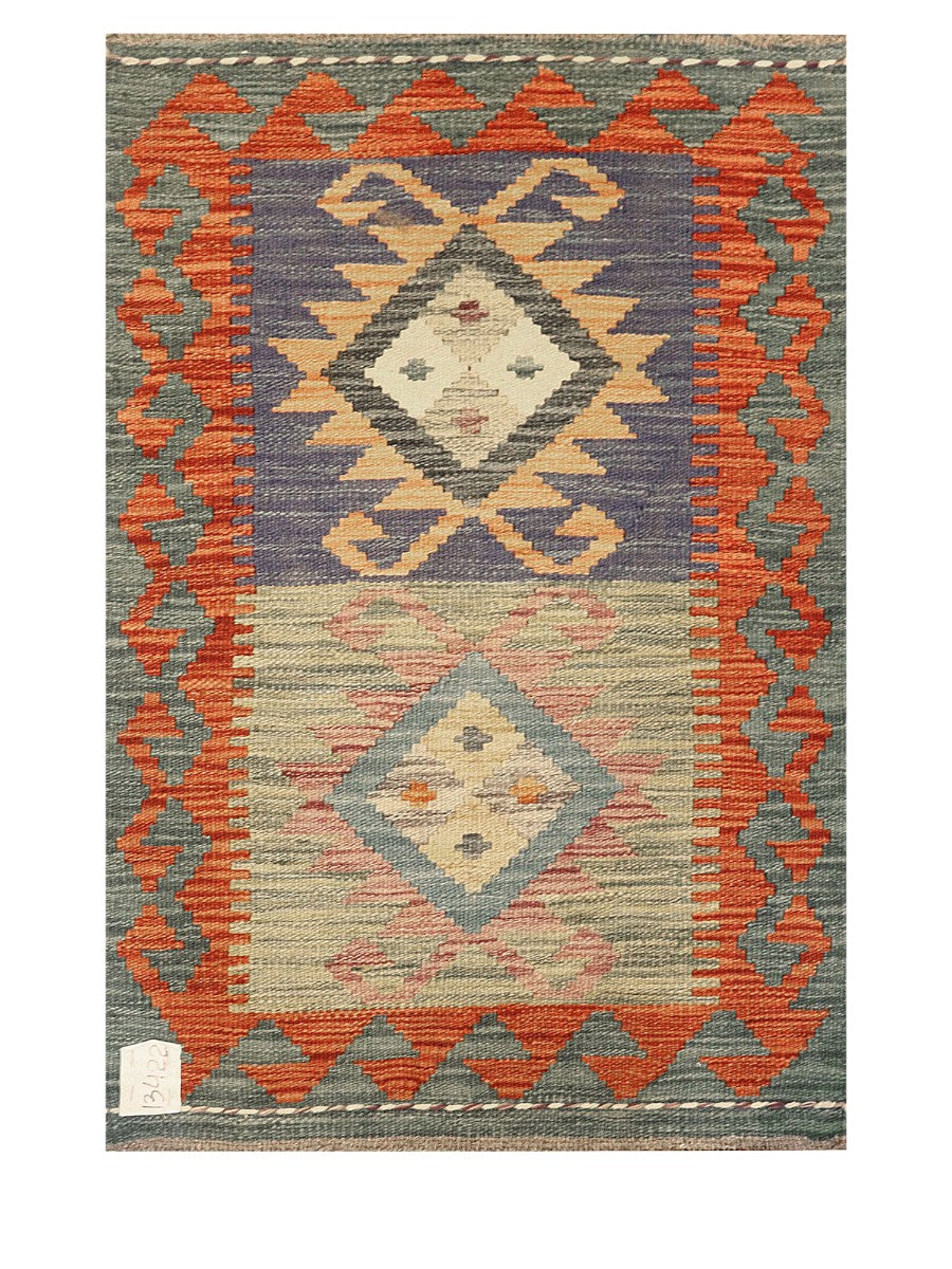 Maimana Afghanistan Kilim Rug - 89 x 59 cm