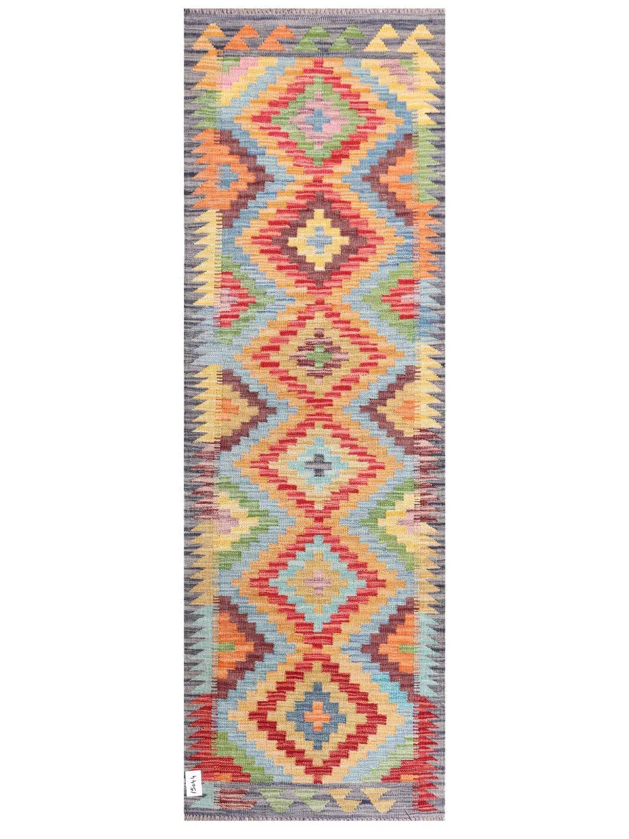 Maimana Afghanistan Kilim Rug - 203 x67 cm