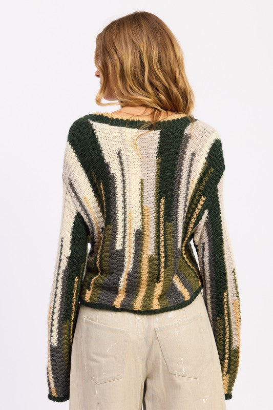Emory Park Color Mixed Cardigan Top
