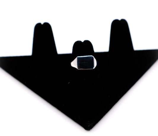 Italian Silver Rectangular Face Ring - Lolomo!