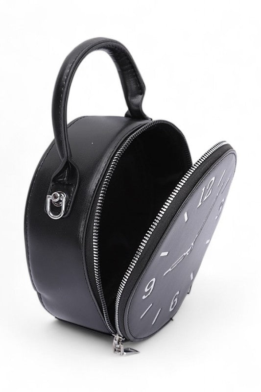 Top Handle Clock Novelty Crossbody Clutch Bag