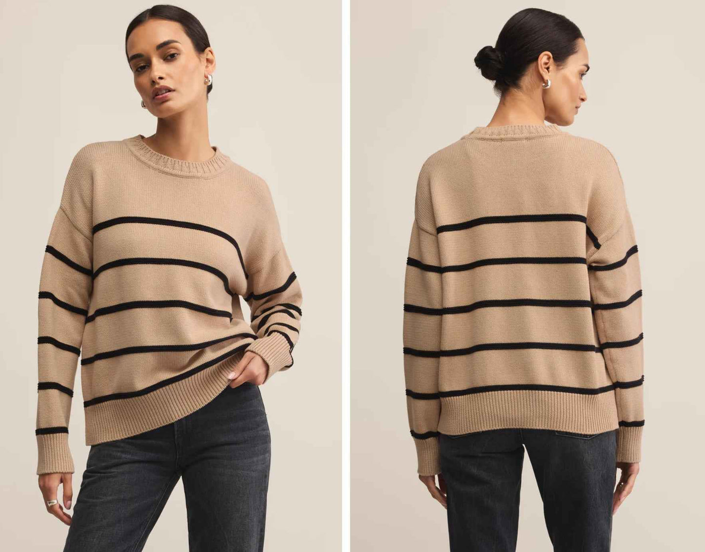 Z SUPPLY BOYFRIEND STRIPED COTTON SWEATER