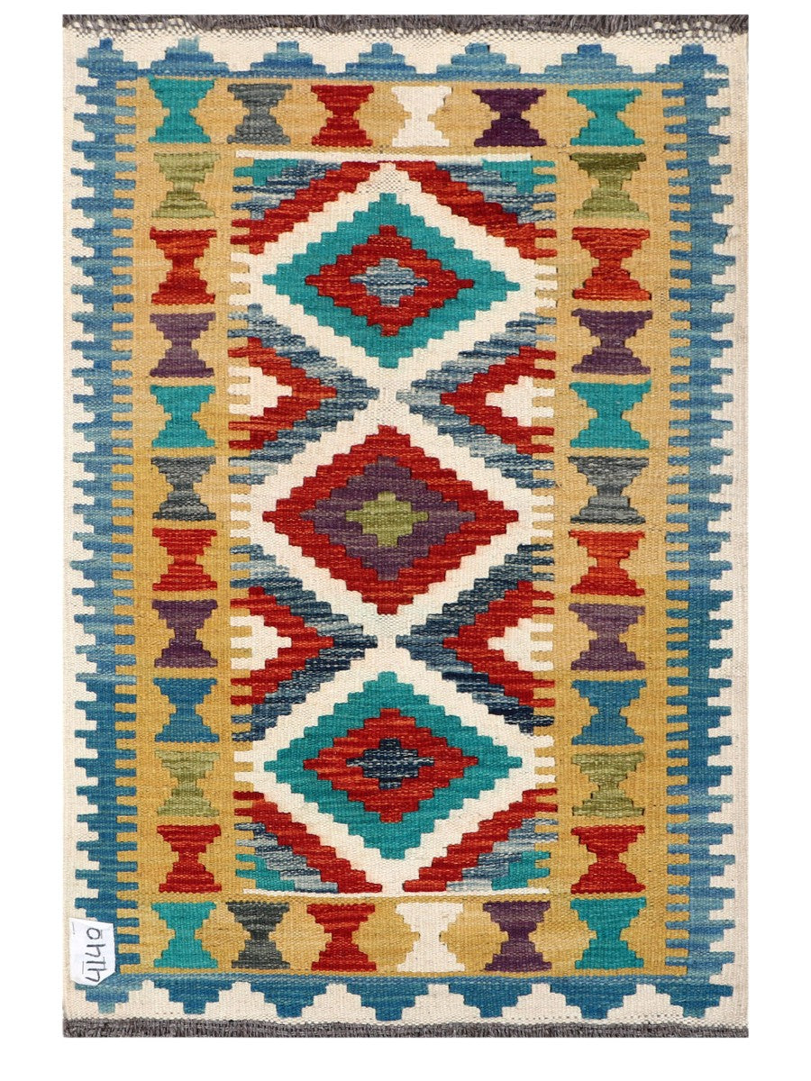 Maimana Afghanistan Kilim Rug - 97 x 65 cm