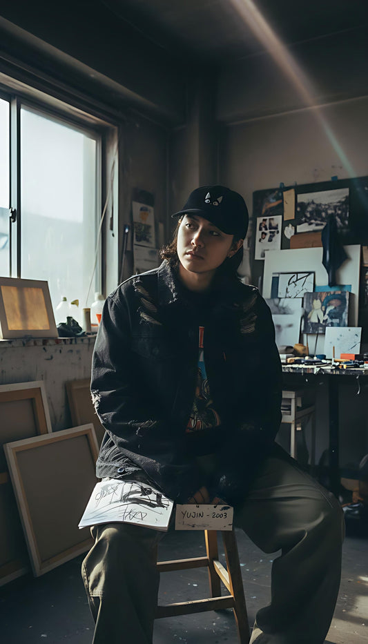 Chapeau en velours côtelé Amazed Cat