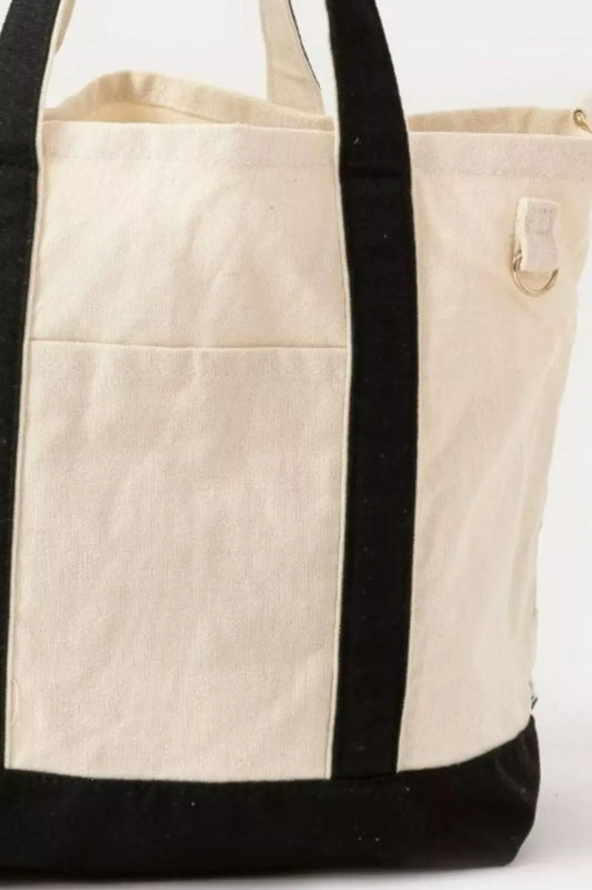 Fame Contrast Trim Tote Bag