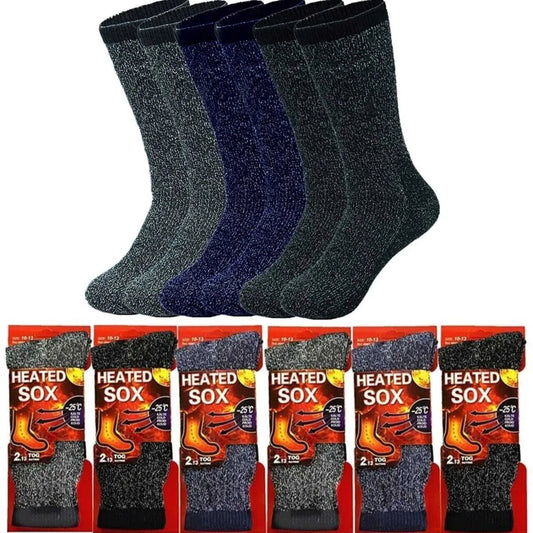 Mens thermal socks Heated winter friendly Warm Boot Sox thick Duty Size 10-13