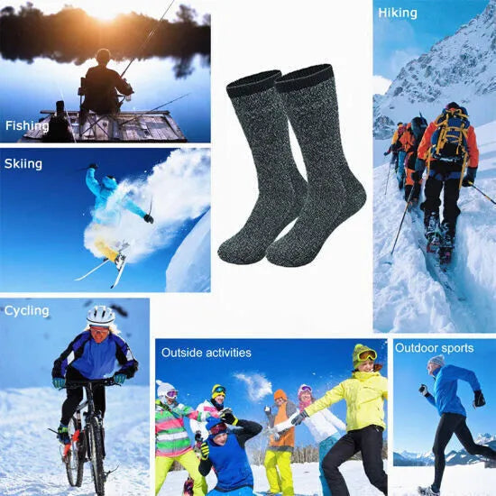 Mens thermal socks Heated winter friendly Warm Boot Sox thick Duty Size 10-13
