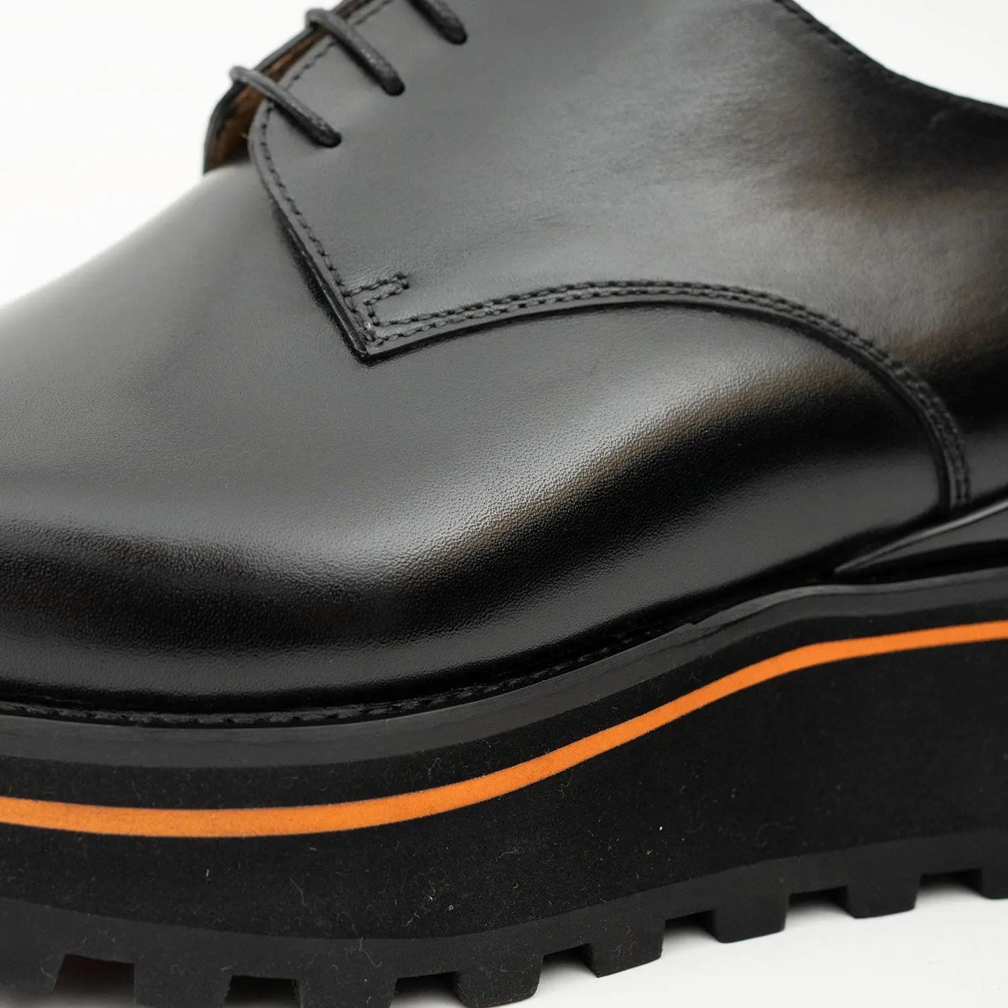 Calf leather dress three quarters derby shoes Black