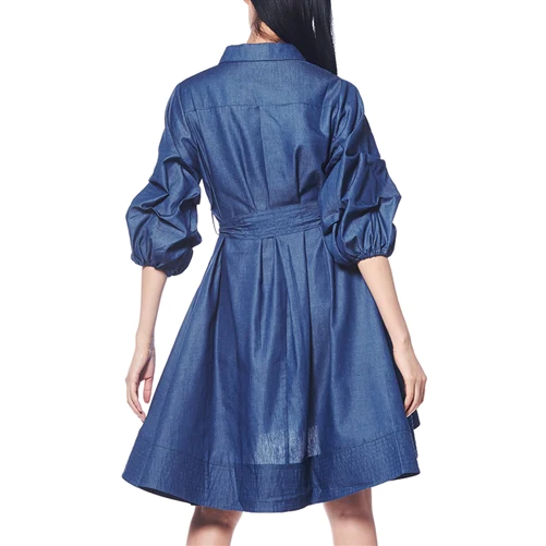 Gracia Denim Hi- Lo Chambray Shirt Dress D20855A