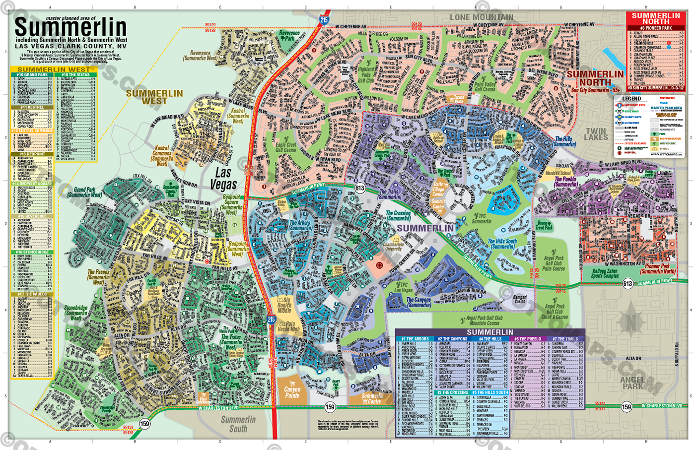 Summerlin Map, Las Vegas, NV - POSTER PRINTS