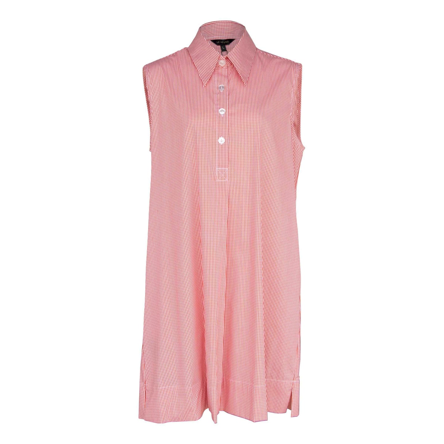 Italian Cotton Orange Sleeveless Dress – Elegant Summer Wear