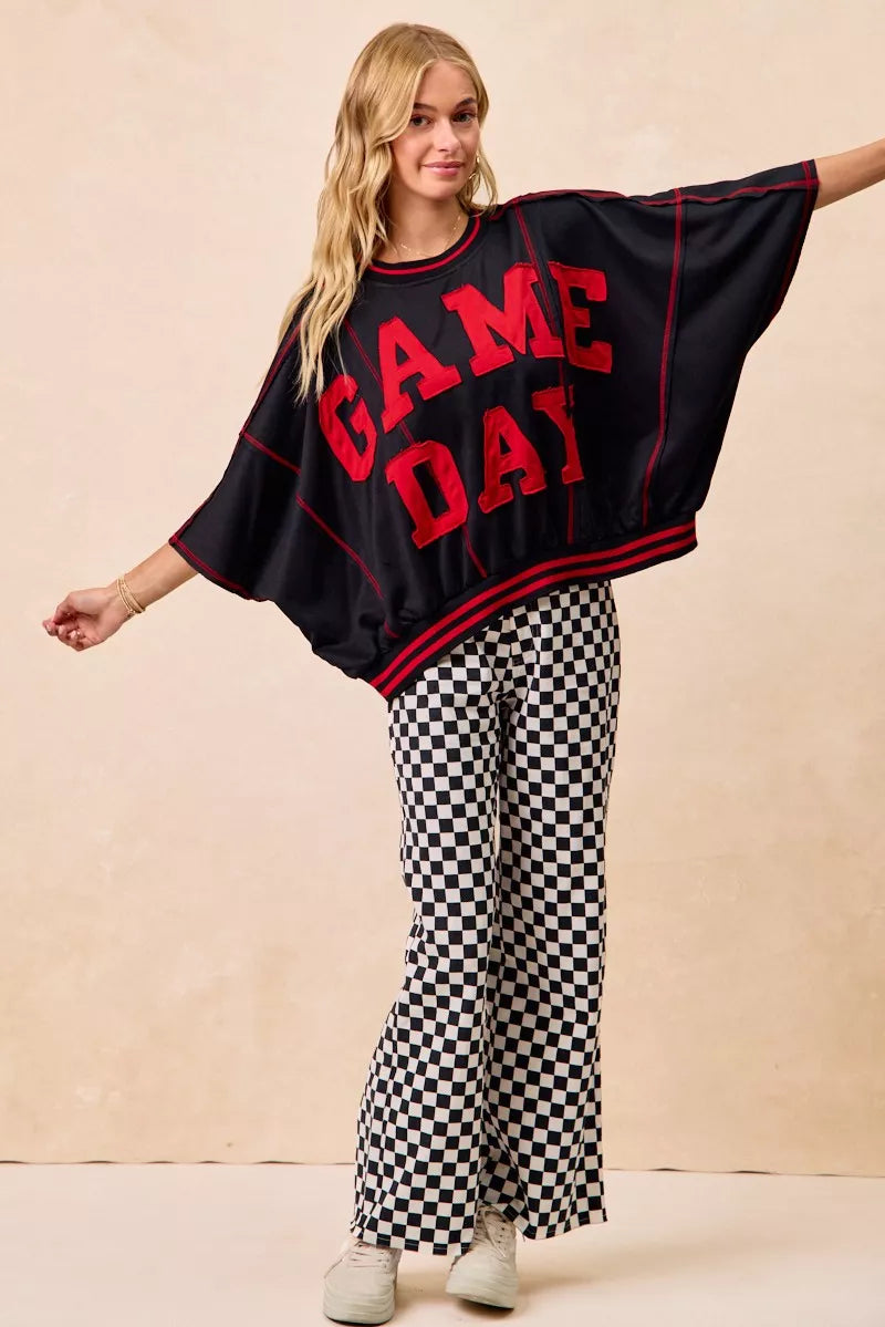 BiBi Gameday Theme Checkered Printed Pants