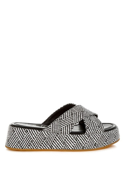 Modura Raffia Flatform Slip Ons