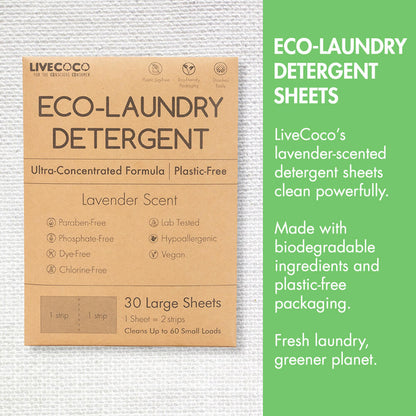 Eco-Laundry Detergent Sheets (60 Loads-Lavender Scent)