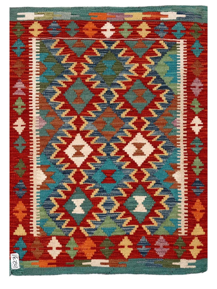 Maimana Afghanistan Kilim Rug - 106 x 77 cm