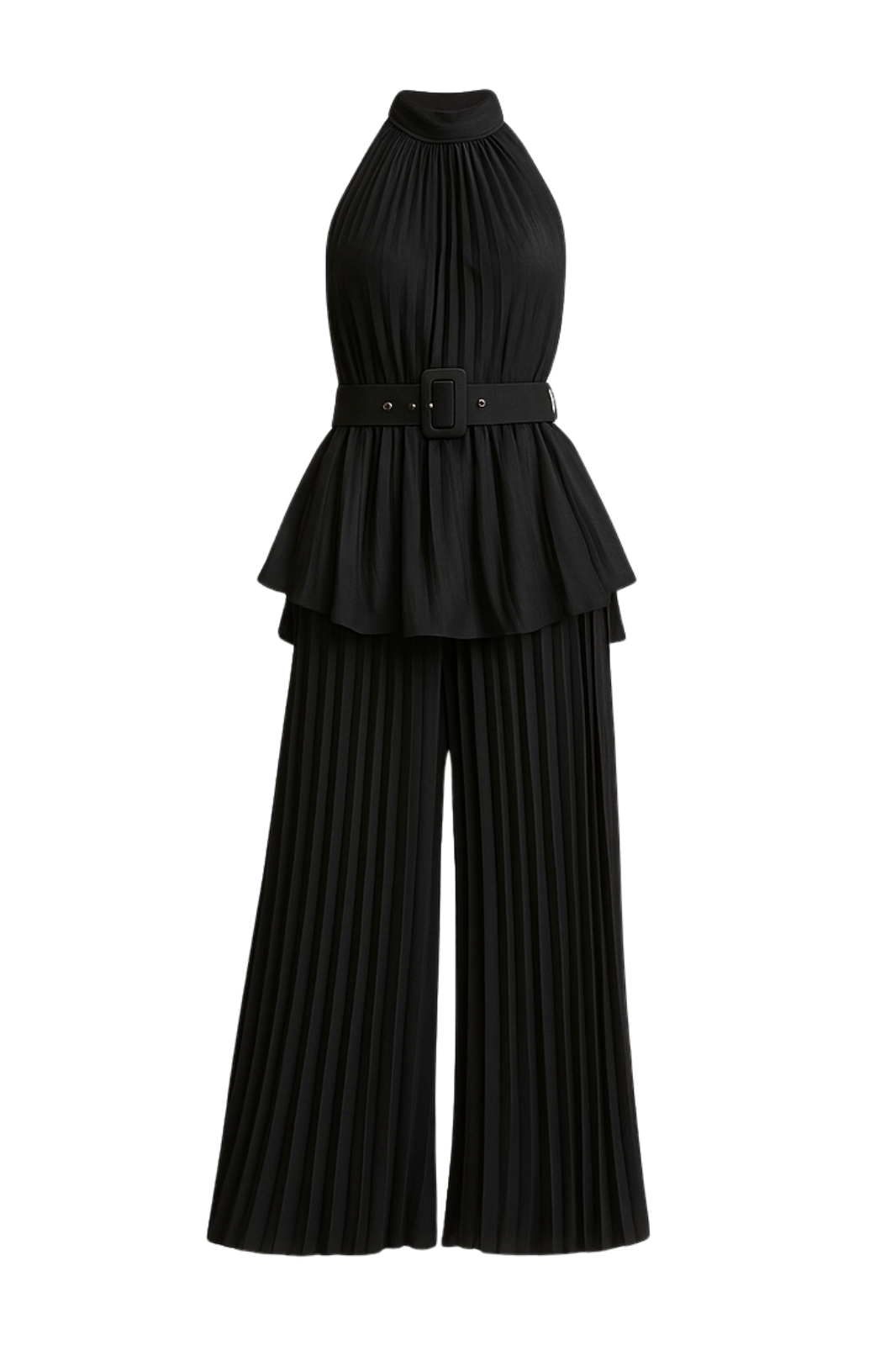 Midnight in Monaco Chiffon Pleated Pant Set