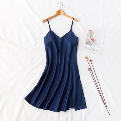 Silky Elegant Night Dress Slips Multicolors - Short