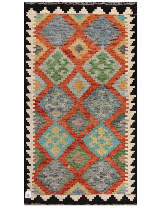 Maimana Afghanistan Kilim Rug - 132 x 77 cm