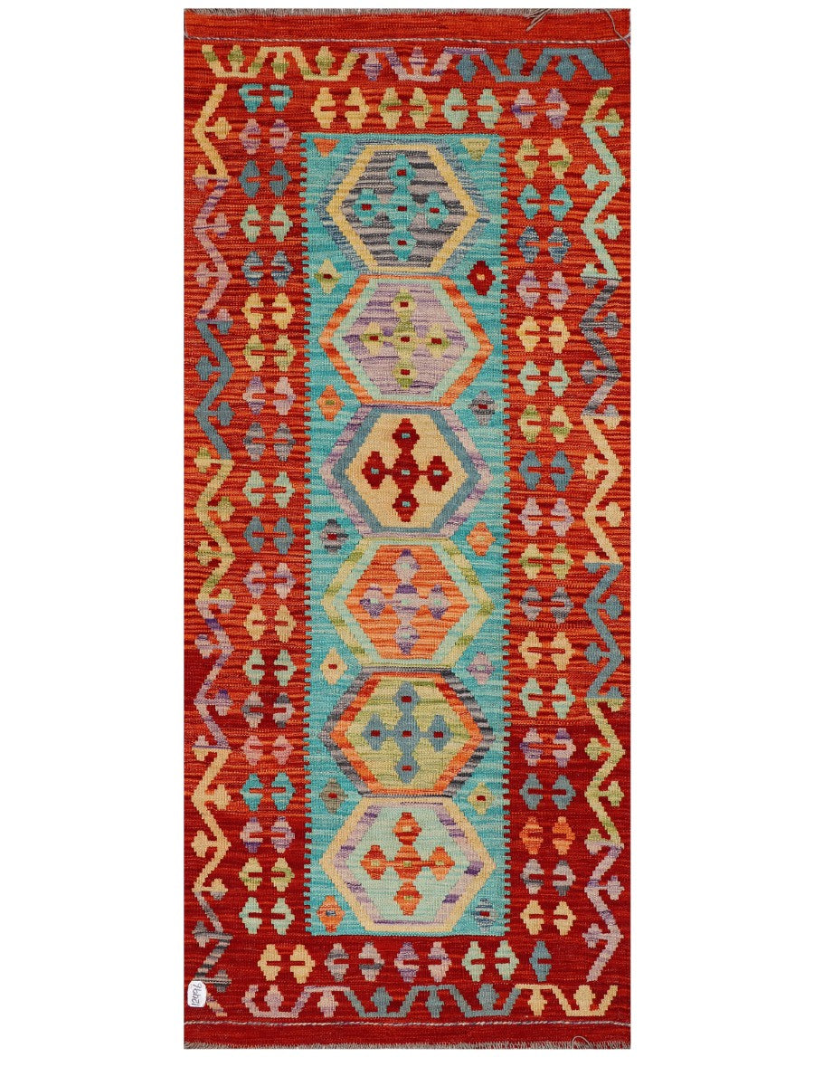 Maimana Afghanistan Kilim Rug - 195 x86 cm