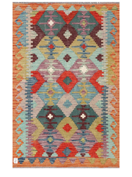 Maimana Afghanistan Kilim Rug - 145 x97 cm