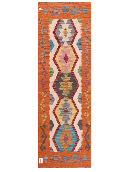 Maimana Afghanistan Kilim Rug - 198 x65 cm
