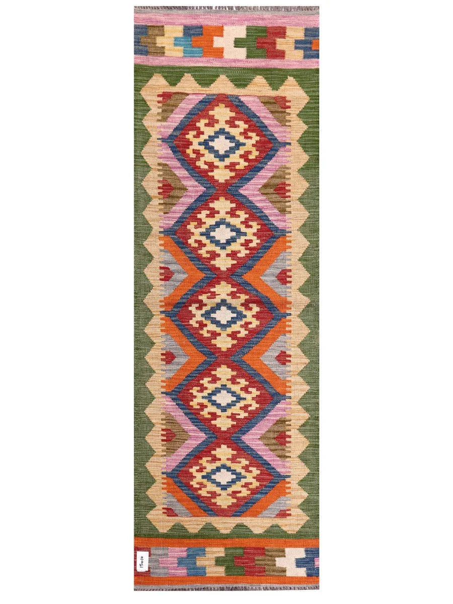 Maimana Afghanistan Kilim Rug - 199 x65 cm