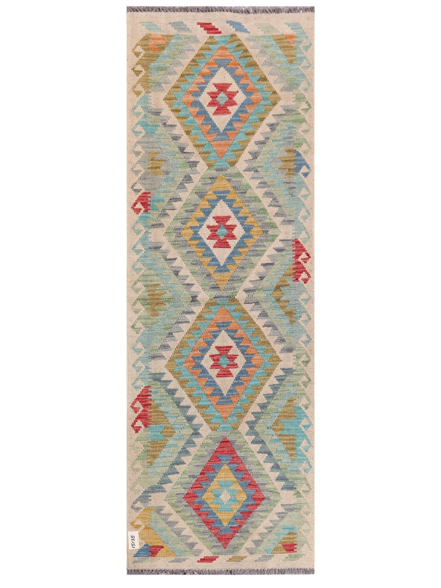 Maimana Afghanistan Kilim Rug - 213 x72 cm