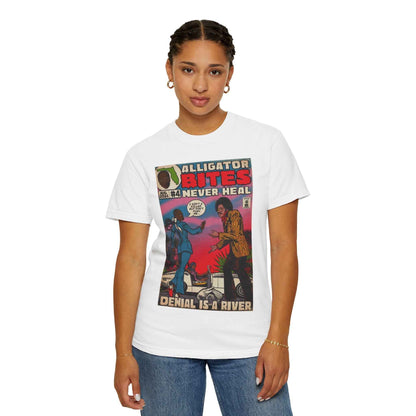 Denial is a River - Alligator Bites - Unisex Comfort Colors T-shirt