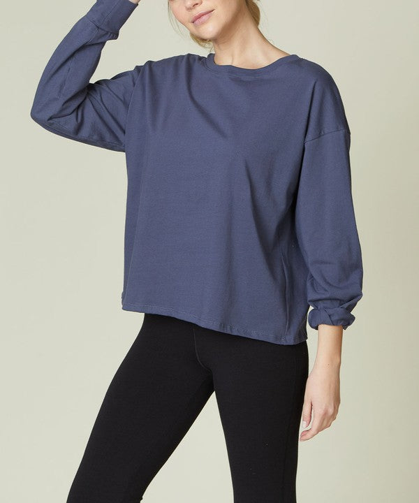 Fabina Cotton Oversized Long Sleeve T-Shirt