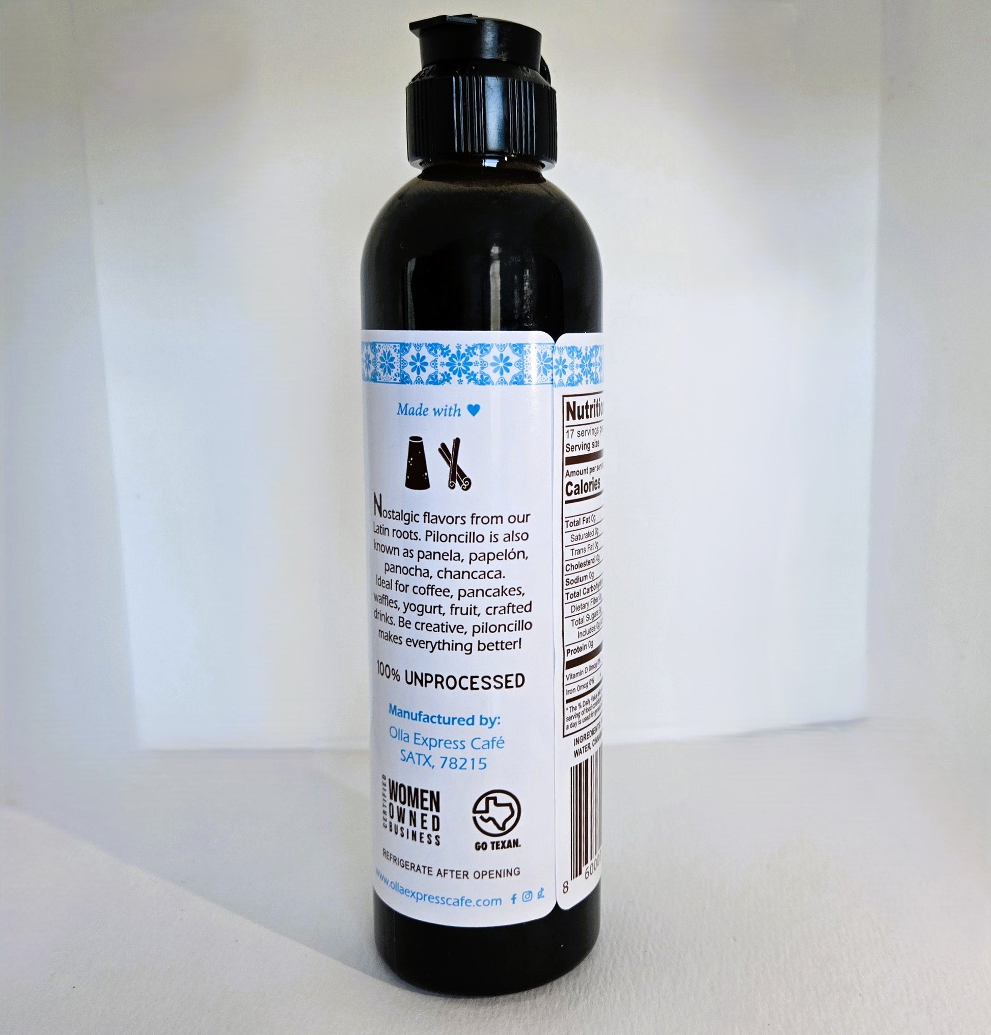 Piloncillo Syrup Bottle