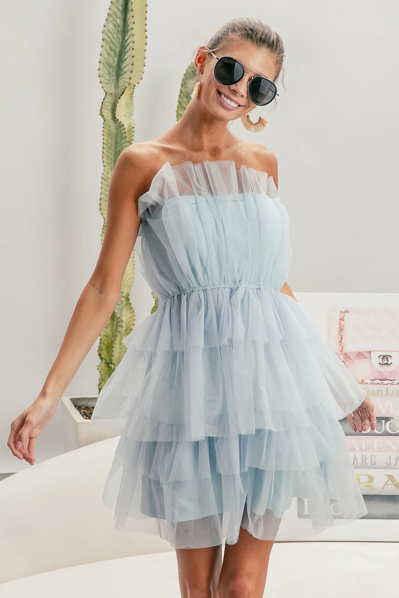 BiBi Sleeveless Layered Organza Dress