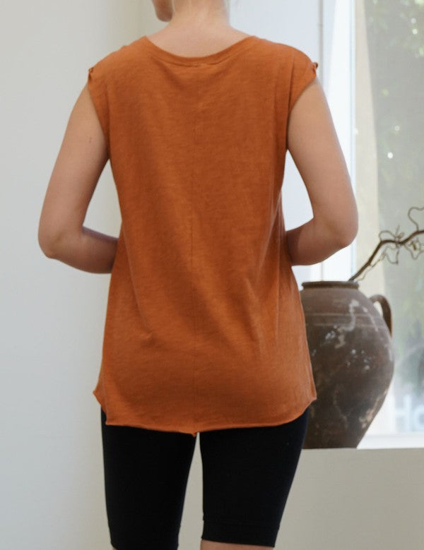 Fabina Cotton Slub Muscle Vintage Tank (New Style)