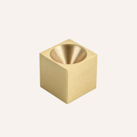 Brass Cube Incense Holder - Minimalist & Stylish Design
