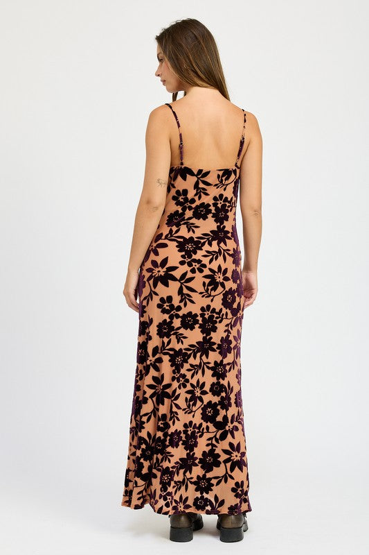 Emory Park Floral Print Cowl Neck Maxi Dress