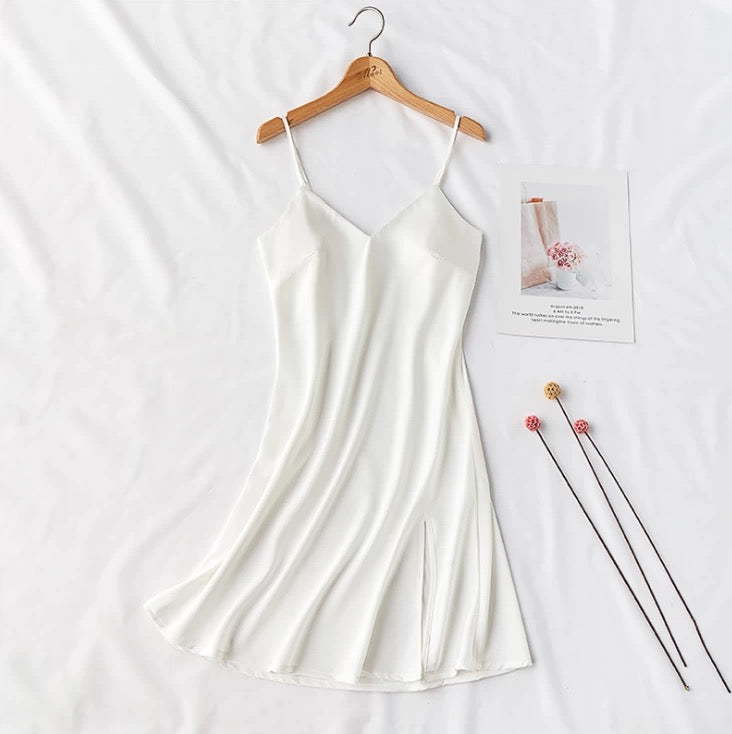 Silky Elegant Night Dress Slips Multicolors - Short