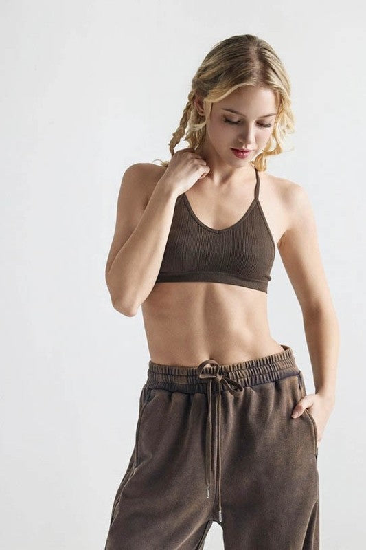 Seamless Tattoo Mesh Racerback Bralette