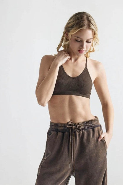 Seamless Tattoo Mesh Racerback Bralette