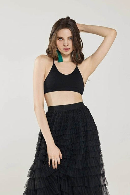 Seamless Tattoo Mesh Racerback Bralette