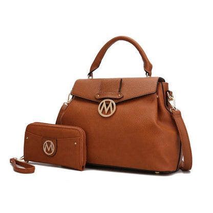 MKF Collection by Mia K Aurora Vegan Leather Satchel and Wallet