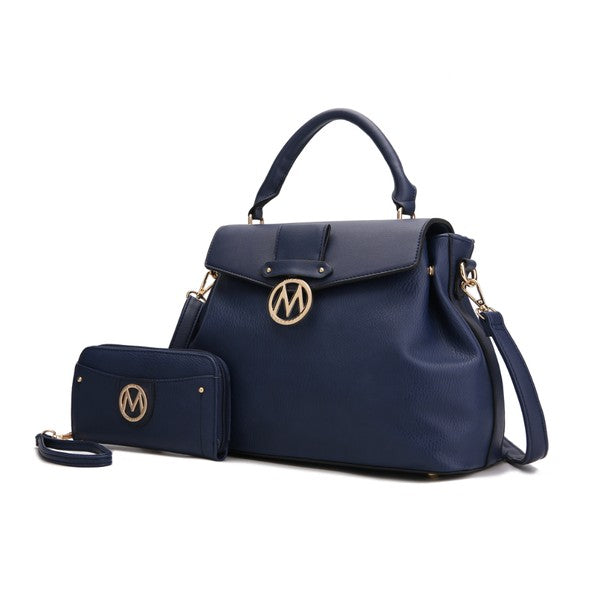 MKF Collection by Mia K Aurora Vegan Leather Satchel and Wallet