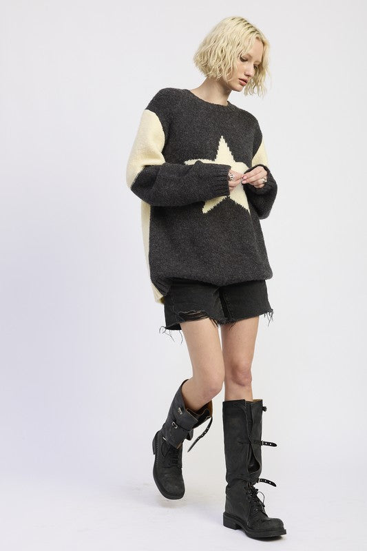 Emory Park Oversized Sweater with Star Print