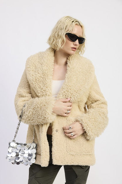 Emory Park Fur Trimmed Fleece Jacket with Pockets