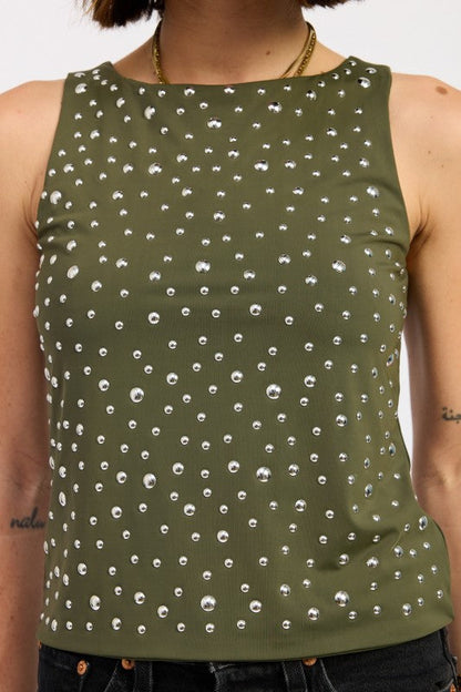 Emory Park Metal Hotfix Knit Tank Top