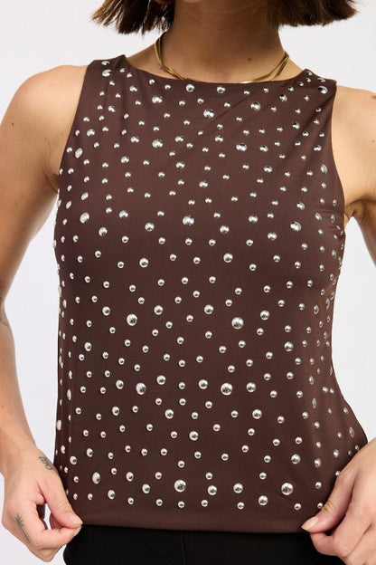 Emory Park Metal Hotfix Knit Tank Top