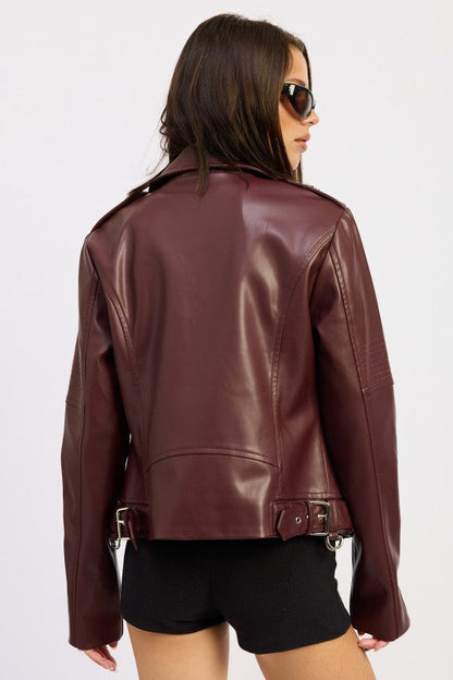 Emory Park Leather Biker Jacket