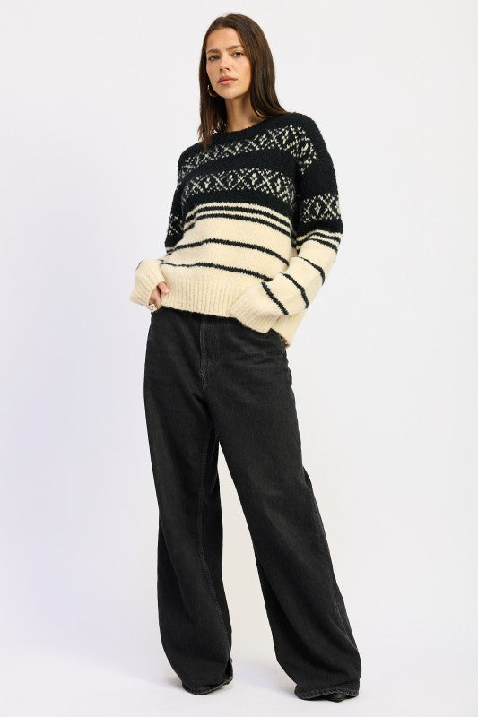 Emory Park Fair Isle Striped Oversize Sweater