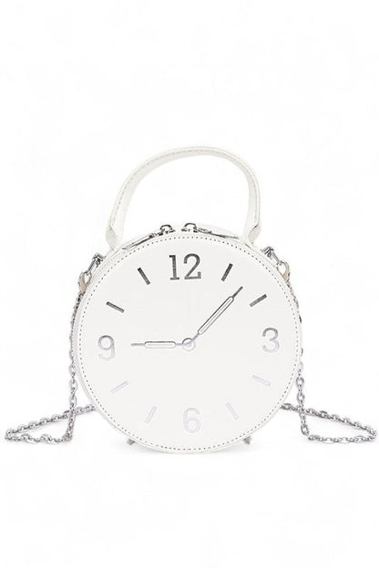 Top Handle Clock Novelty Crossbody Clutch Bag