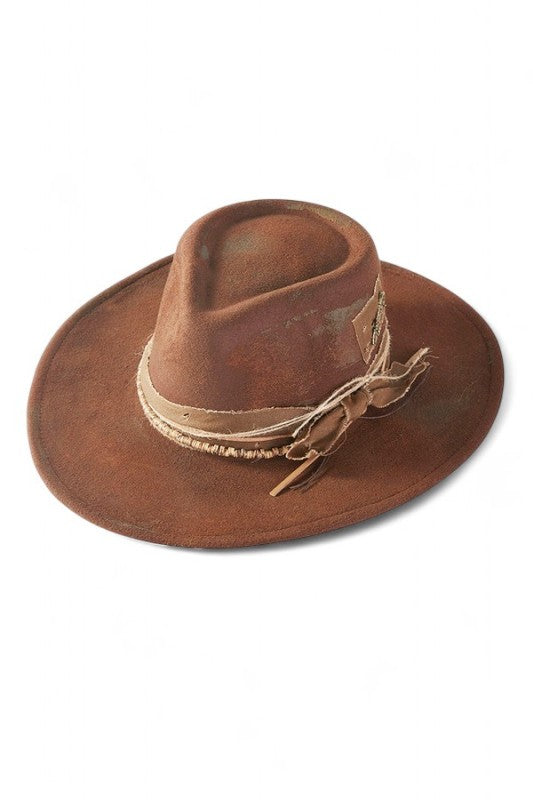 Distress Vintage Shapable Fedora Cowboy Hat
