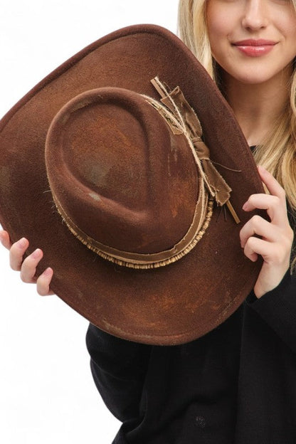 Distress Vintage Shapable Fedora Cowboy Hat