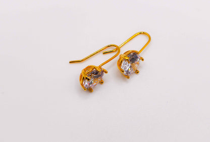 Elegant Golden Sparkle Drops – Luxurious Gold-Plated Earrings